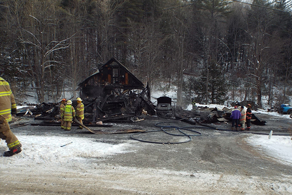 Garage fire in Moretown