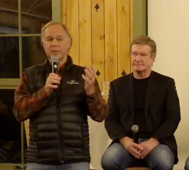 Win Smith, former owner and now COO of Sugarbush,  and Rusty Gregory, CEO of Alterra Mountain Company, in November 2019. PhotoMRVTV