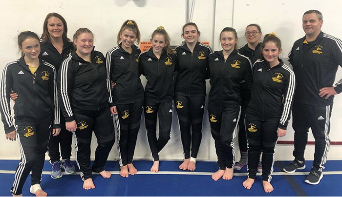 Harwood girls' gymnastics team.