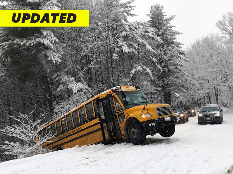 School bus accident on Moretown Common Rd. Photo: Laura Schaller