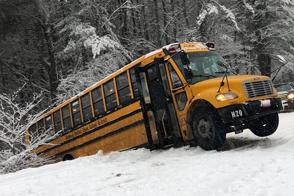 Moretown school bus accident. Photo: Laura Schaller.
