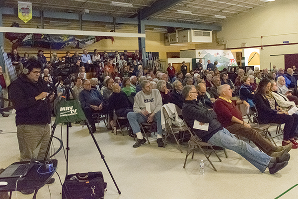 There was a full house at the Waitsfield Town Meeting. Photo: Jeff Knight.