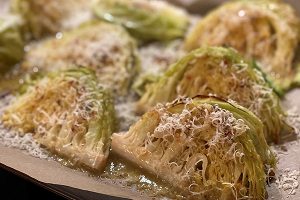 Parmesan roasted cabbage