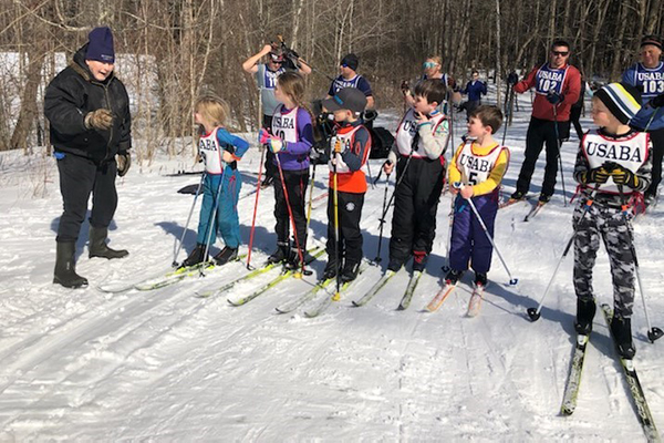 Cutline: Lenord Robinson, race director and Blueberry Lake Cross Country Center owner, provides a course briefing to Valley Cup racers.