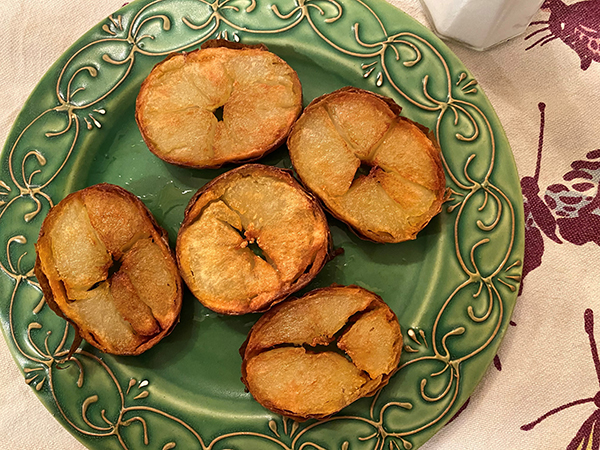 Fried baked potatoes