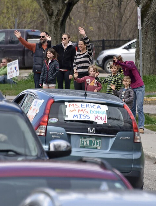 Teachers and students reconnected from afar during ‘We miss you’ parade in Waterbury
