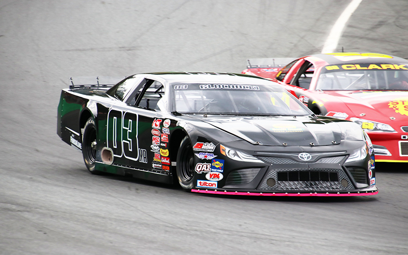 The stars of the ACT Late Model Tour, from point leader Jimmy Hebert to top rookie Derek Gluchacki (#03MA) come to Thunder Road this Sunday, July 26, for the Community Bank N.A. 150. Photo: Alan Ward.