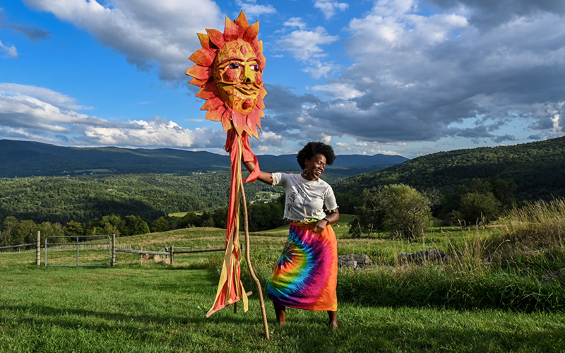 Dana-Joy at Knoll Farm in Fayston during a Better Selves Fellowship week. Photo: Peter Forbes.