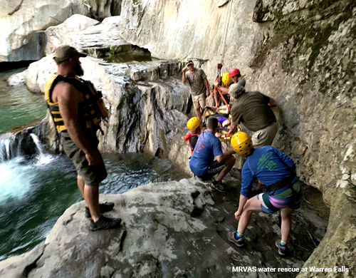 MRVAS Water rescue at Warren Falls2 web