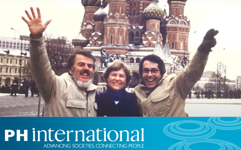 Charlie Hosford, Cathy Cadwell, and David Kelly in Russia as part of Project Harmony.