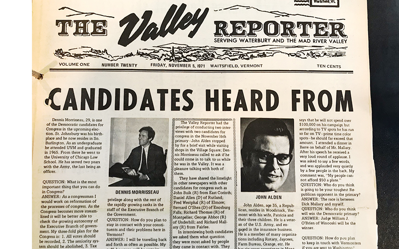 Stories from some 1971 issues of The Valley Reporter as we celebrate 50 years of serving the Mad River Valley.