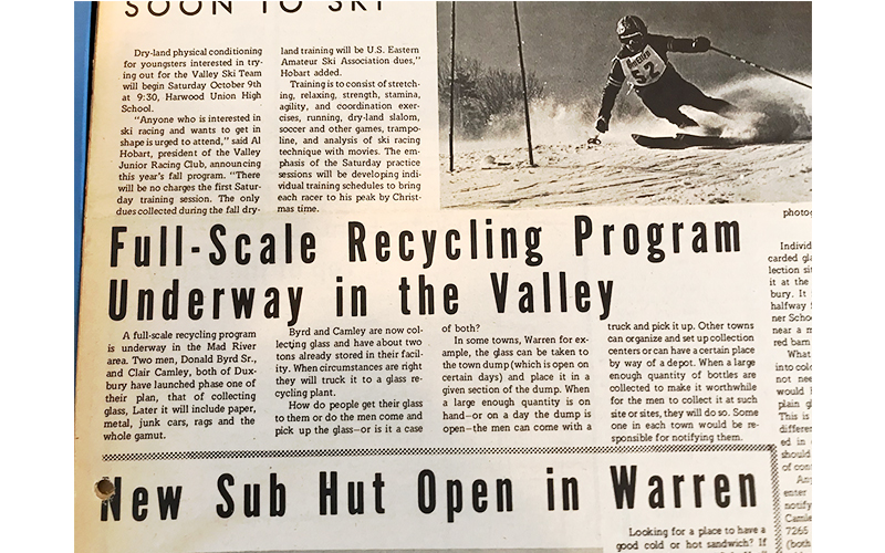 Stories from some 1971 issues of The Valley Reporter as we celebrate 50 years of serving the Mad River Valley.