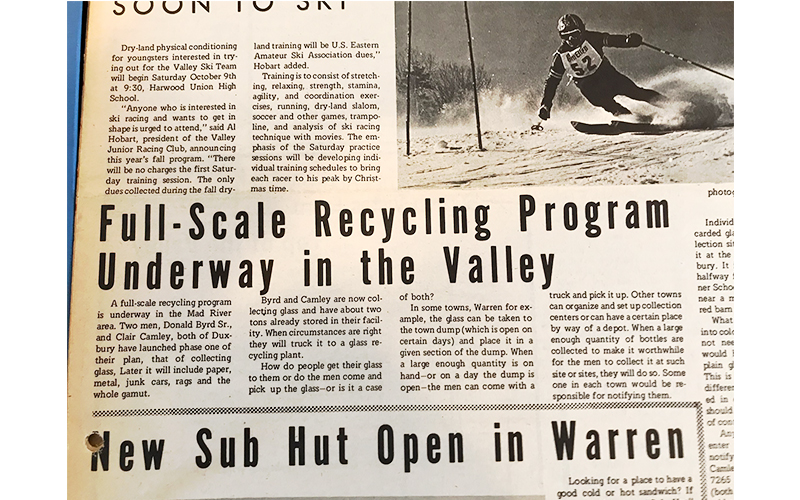 Stories from some 1971 issues of The Valley Reporter as we celebrate 50 years of serving the Mad River Valley.