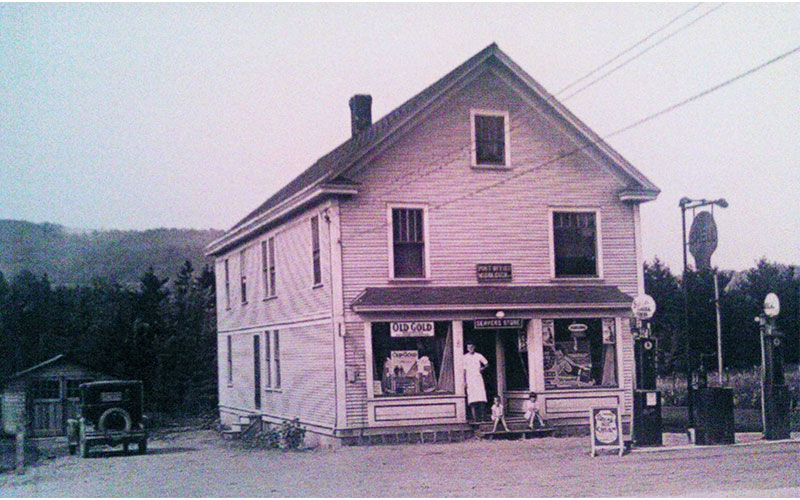 The Seaver house was built in 1930 and had a post office and general store on the first floor. The Seavers lived upstairs.