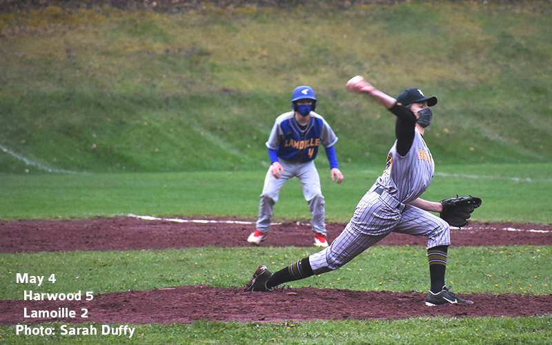 Harwood baseball defeated Lamoille 5-2 on May 4. Photo: Sarah Duffy