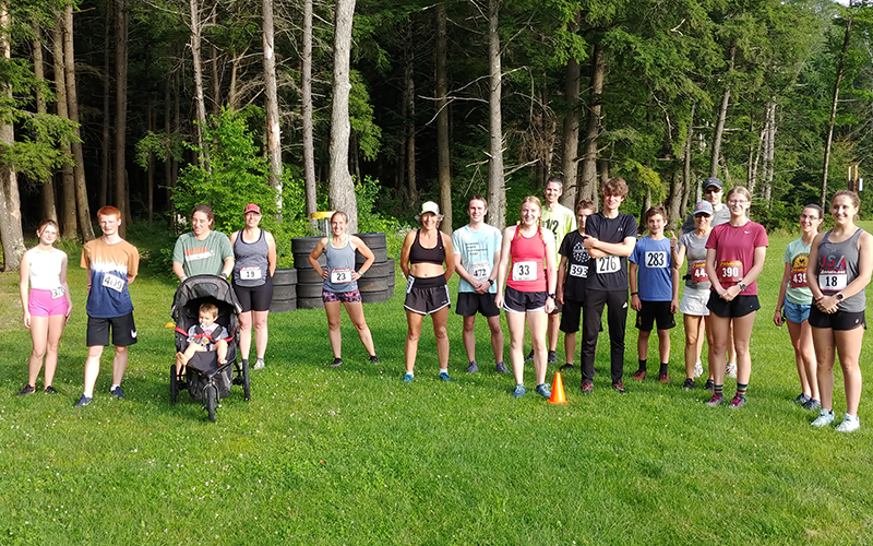 Family Fun Run runners line up for a photo.