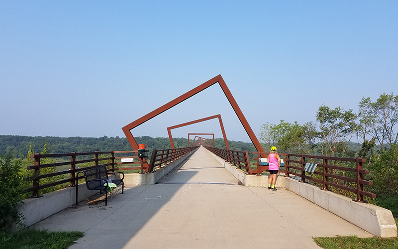 High trestle bridge in Iowa.