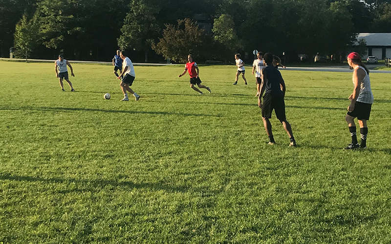 Old Folks Football Club at the Mad River Park in Waitsfield, VT. Photo: Erika Nichols-Frazer