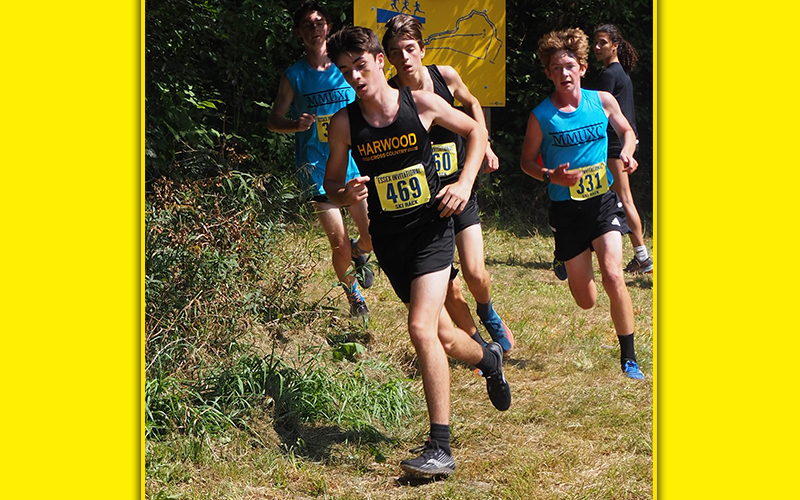 Harwood Cross Country runners Indy Metcalf_and Chris Cummiskey make their way through the course. Photo: Ann Zetterstrom