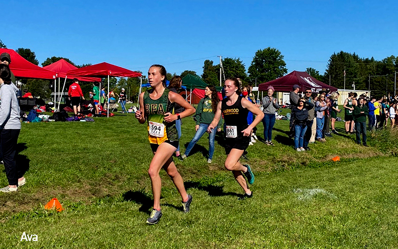 Ava Thurston led the Harwood girls. Photo: Susan Cummiskey