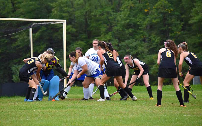 Harwood Girls' Field Hockey battled to a draw against Missisquoi Valley on Saturday. 