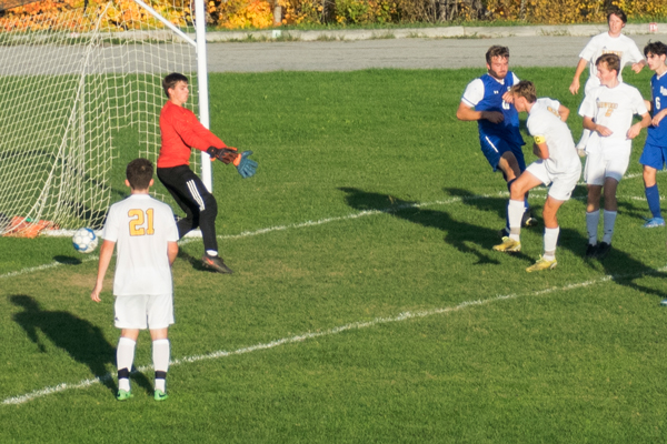 Jordan Shullenberger scores against Lake Region.