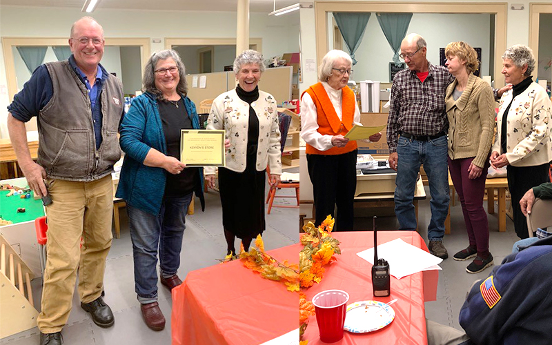 The Kenyons and Turners were recognized with certificates for their many years of supporting and participating in VTFB.