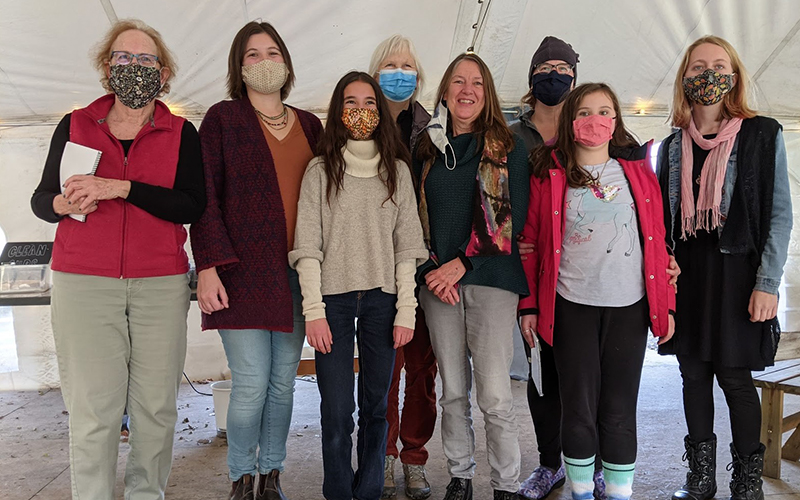 Poets from left to right: Susan Bauchner, Erika Nichols-Frazer, Harmony Belle Devoe, Laura Brines, Barbara Christie-Garvin, Jennifer Hall, Julia Hall and Aurora Sharp.