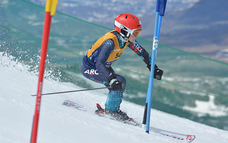 Cindy Carr on course. Photo courtesy Sugarbush Racing Club