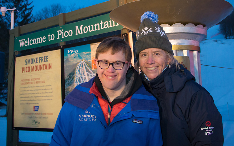 Missy Siner Shea and Special Olimpics athlete Phillip Kellem at the 2019 games.