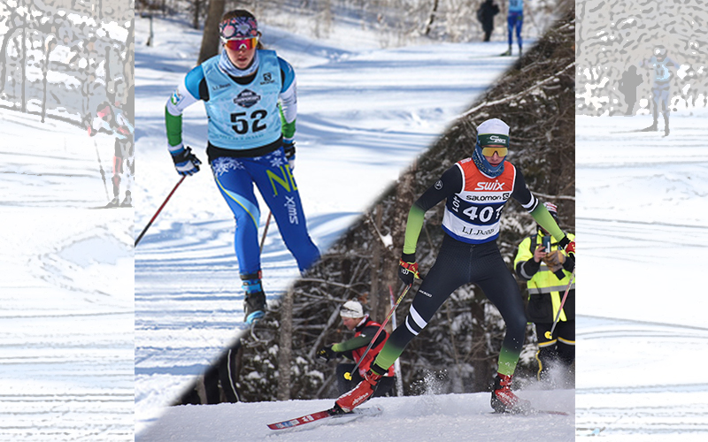 Harwood’s Ava Thurston and GMVS’ Tabor Greenberg take gold/ silver in junior national Nordic championships. Photos courtesy Ava Thurston and Colin Rodgers.