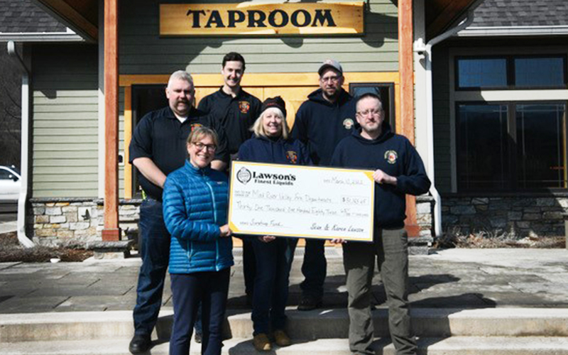 Clockwise from the top: Jeff Campbell, Jared Alvord and Lauri Landau of Warren Fire Department, and Tripp Johnson and Craig Snell of Waitsfield-Fayston Fire Department, and Karen Lawson of Lawson’s Finest.