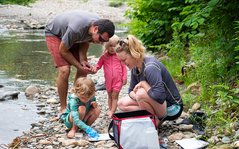 Mad River Watch volunteers at Riverside Park. Photo: Ira Shadis.