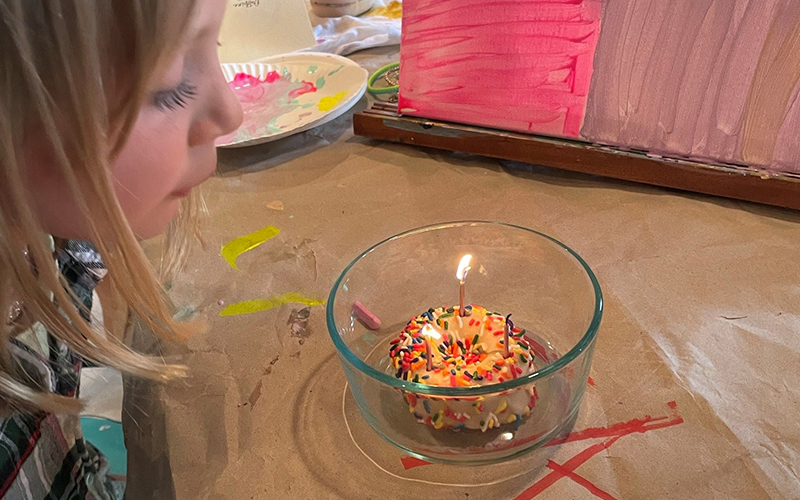 9-year-old birthday girl was finally able to have her first birthday party since she turned 6. 