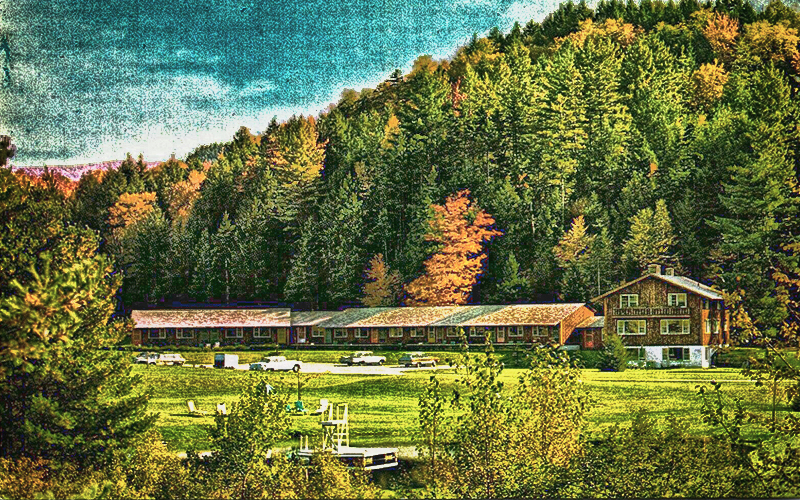 artistic photo of the old Madbush Chalet in Waitsfield, Vermont