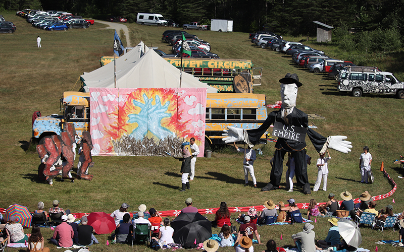 Giant puppets and political themes are always part of the Bread & Puppet experience. Photo: Mark Dannenhauer