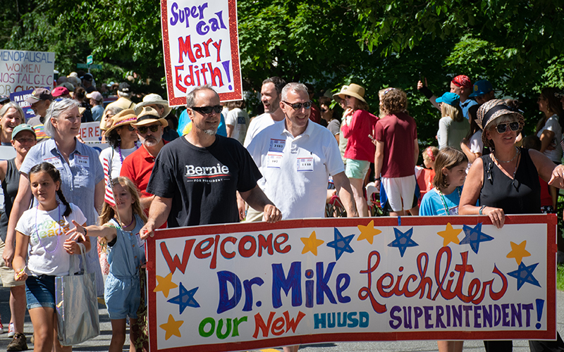 Dr. Mike Leichliter marching in the 2022 Warren Fourth of July Parade. Photo: Jeff Knight