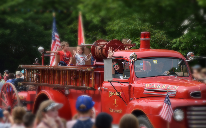 Warren Fire Department in the Warren Fourth of July Parade. Photo: Jeff Knight