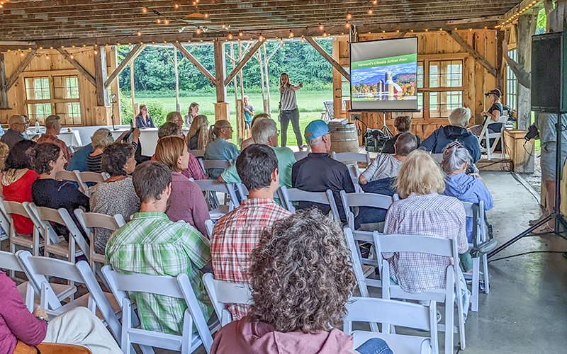 Friends of the Mad River Climate Change talk at Lareau Farm.