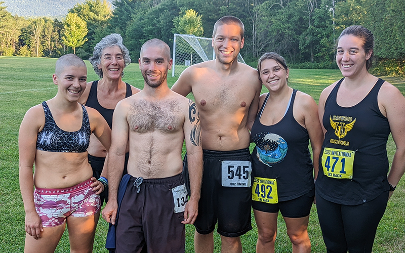 The Cutler family participated in the last Fun Run of the season. Left to right: Nicole (littlest Cutler), Heidi (Mother Cutler), Nathan (middle Cutler), Mathew (little Cutler), MariJo (Honorary Cutler), Heather (first Cutler).
