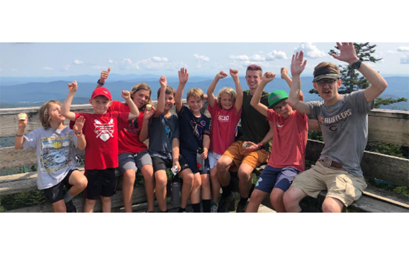 Some Waitsfield Elementary School students at the top of Mad River Glen.