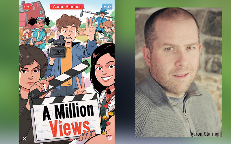 Author Aaron Starmer and the cover to his new book A Million Views.