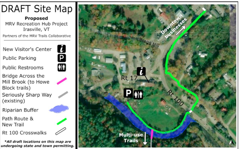 Draft site map of the proposed VOREC funded multi-use trail. 