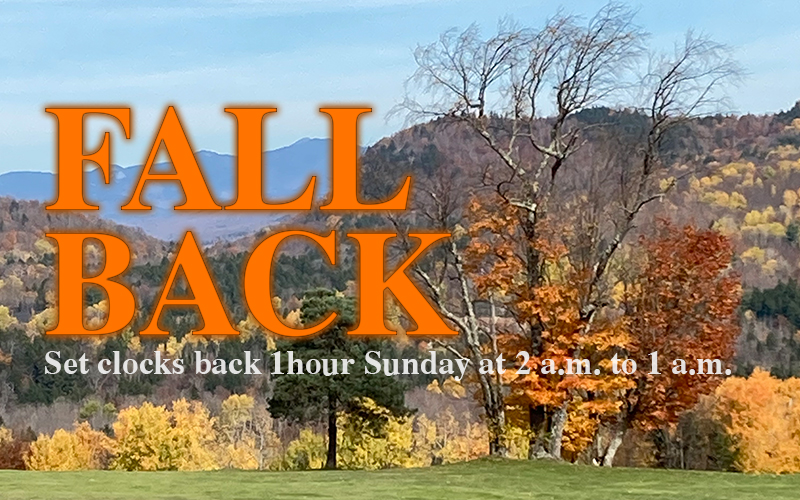 Fall back, the end of Daylight Savings Time.