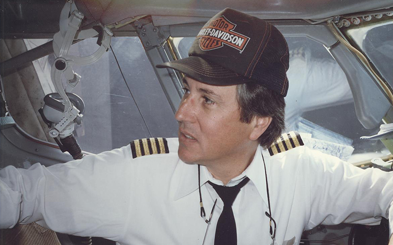 Ron Krantz in the cockpit during his commercial pilot career.