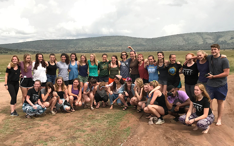 Harwood students in Rwanda in 2018
