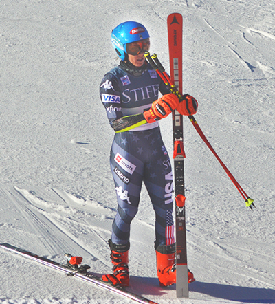 Mikaela Shiffrin after Run 1. Photo: Dylan Frazer