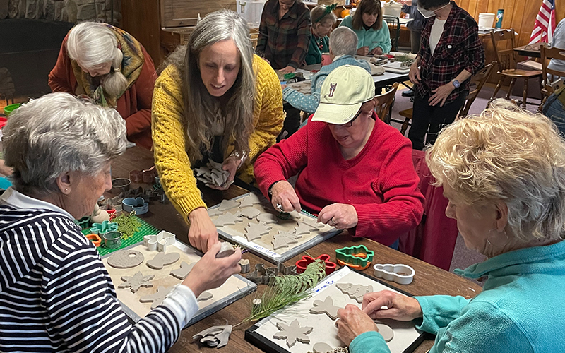 Mad River Valley Seniors working with clay. Photos: Joanne Fitzgerald and Pam Day