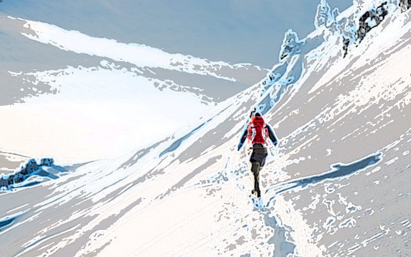 skier climbing art based on image by Joris Meier
