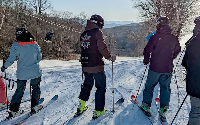 skiers ready for first runs of the 2022-23 season at Mad River Glen ski are in Fayston. Photo: Erika Nichols-Frazer